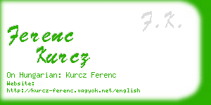 ferenc kurcz business card